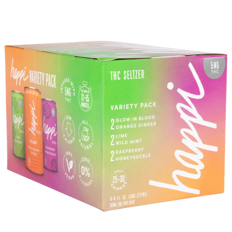 Happi THC Drink Variety Pack (6-pack) | Light, Feel-Good Buzz Happi THC Drink Variety Pack (6-pack) | Light, Feel-Good Buzz