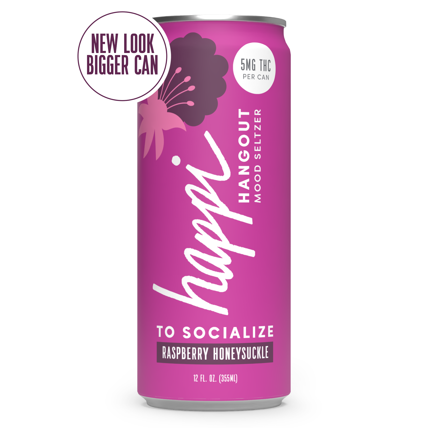 Raspberry Honeysuckle THC Seltzer (5mg) | Social Sip | Happi