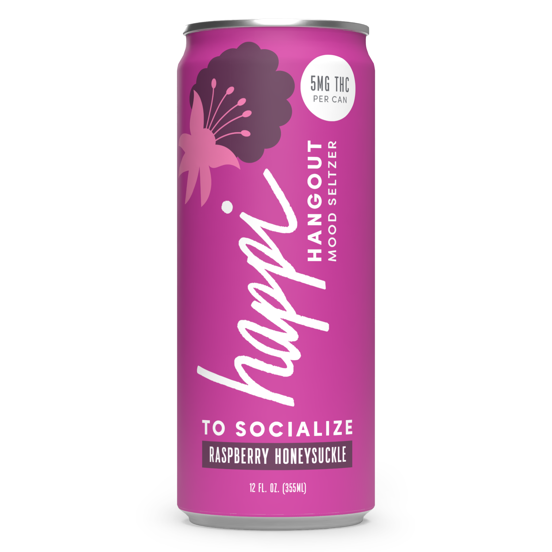 Raspberry Honeysuckle THC Seltzer (5mg) | Social Sip | Happi