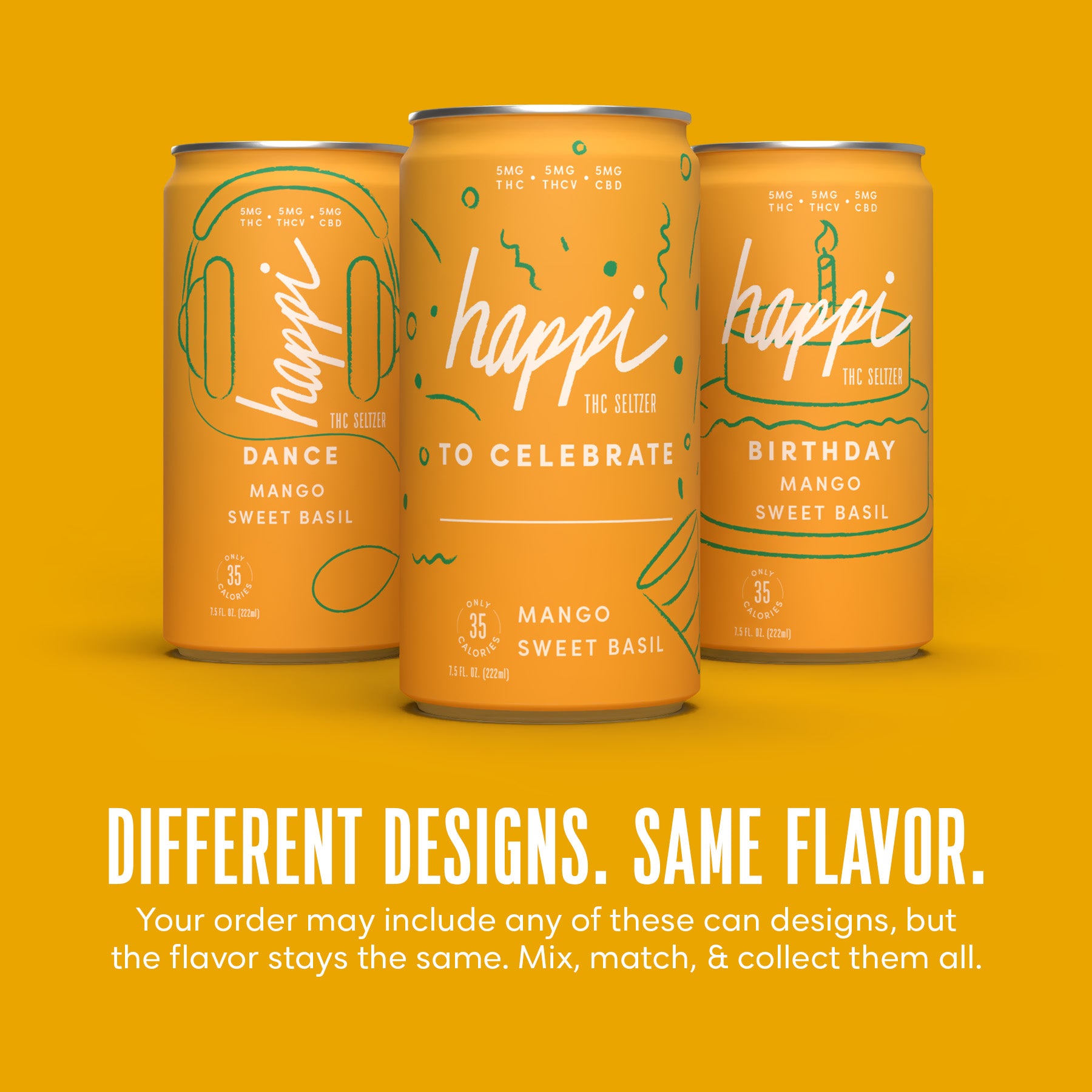 Dance THC Seltzer (5mg) | Uplifting Social Boost | Happi