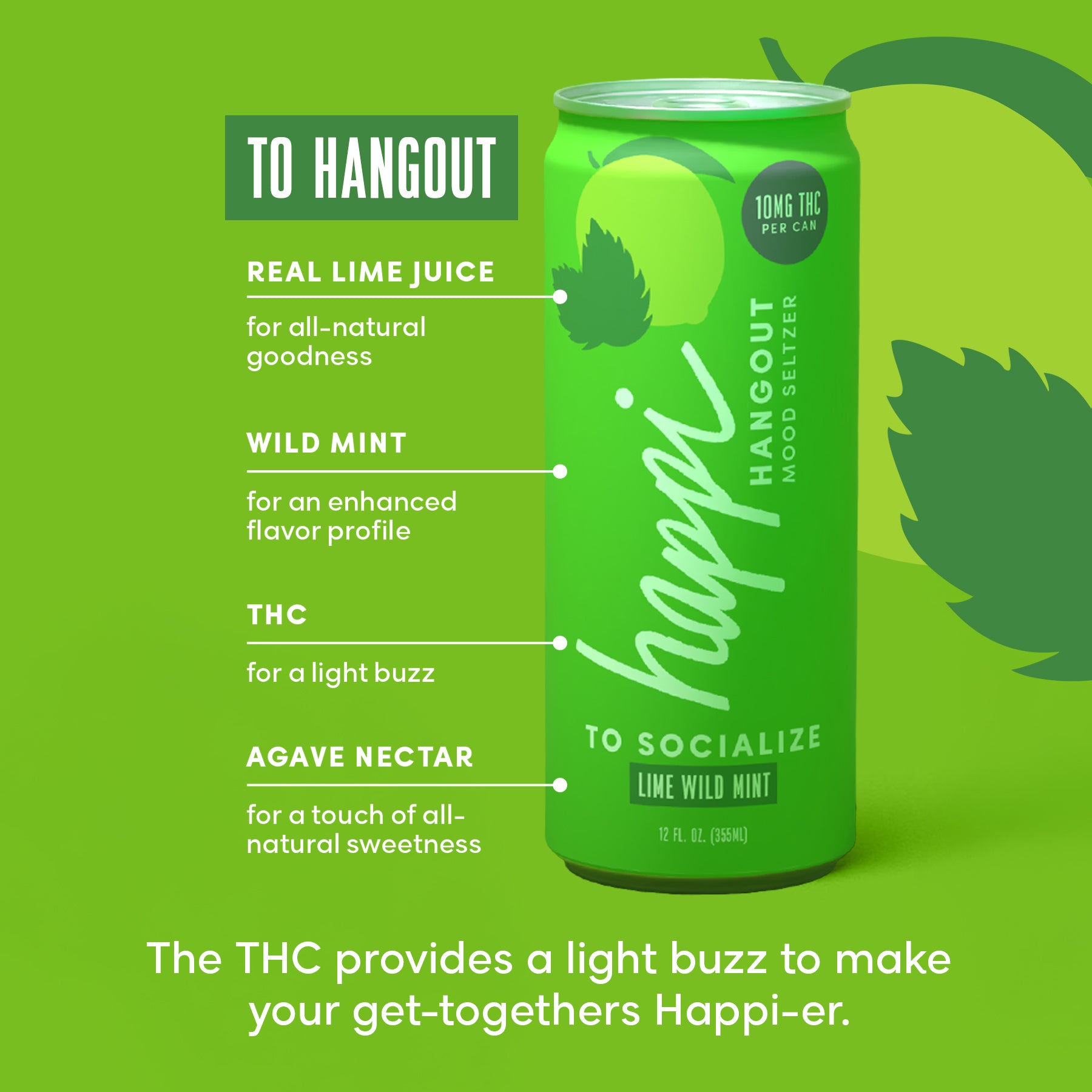 Lime Wild Mint 10mg THC Seltzer