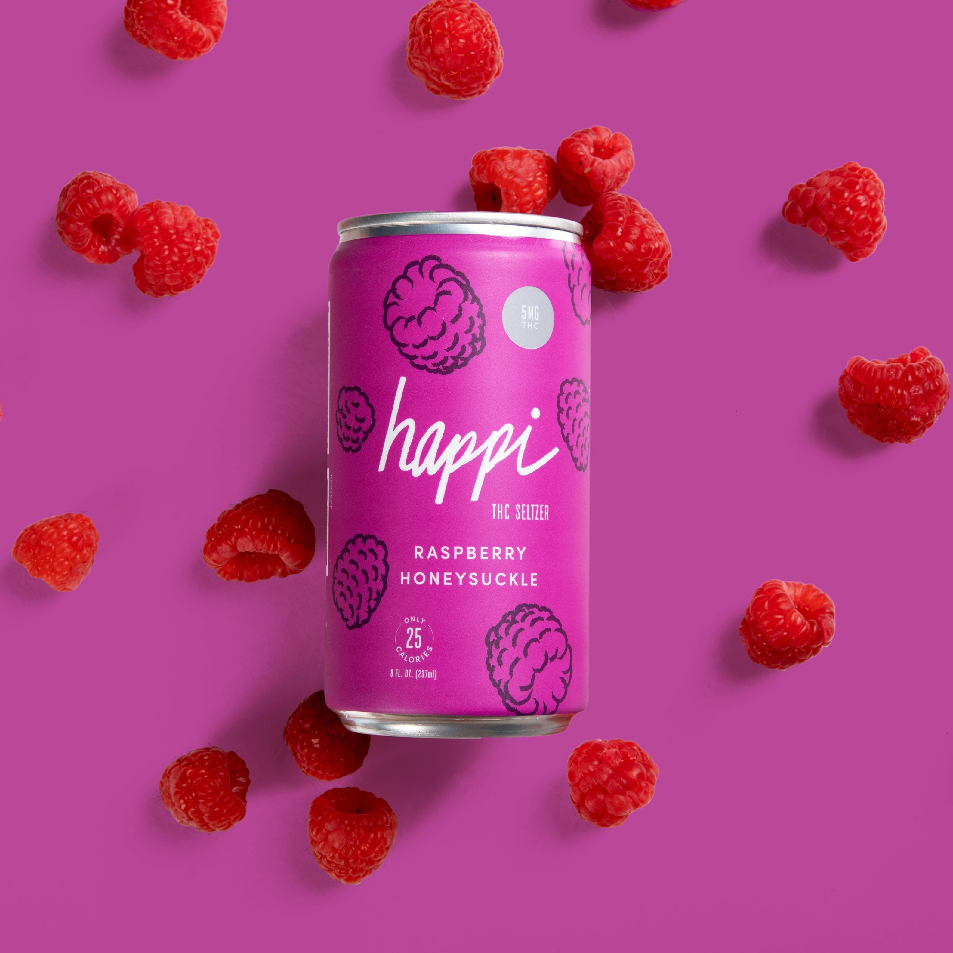 Raspberry Honeysuckle THC Seltzer (5mg) | Social Sip | Happi