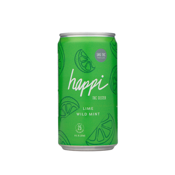 THC Seltzer for Hanging Out | Lime Wild Mint 5mg | Happi