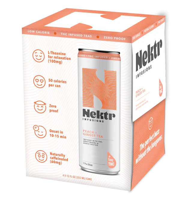 Nektr Peach + Ginger 5mg THC Tea