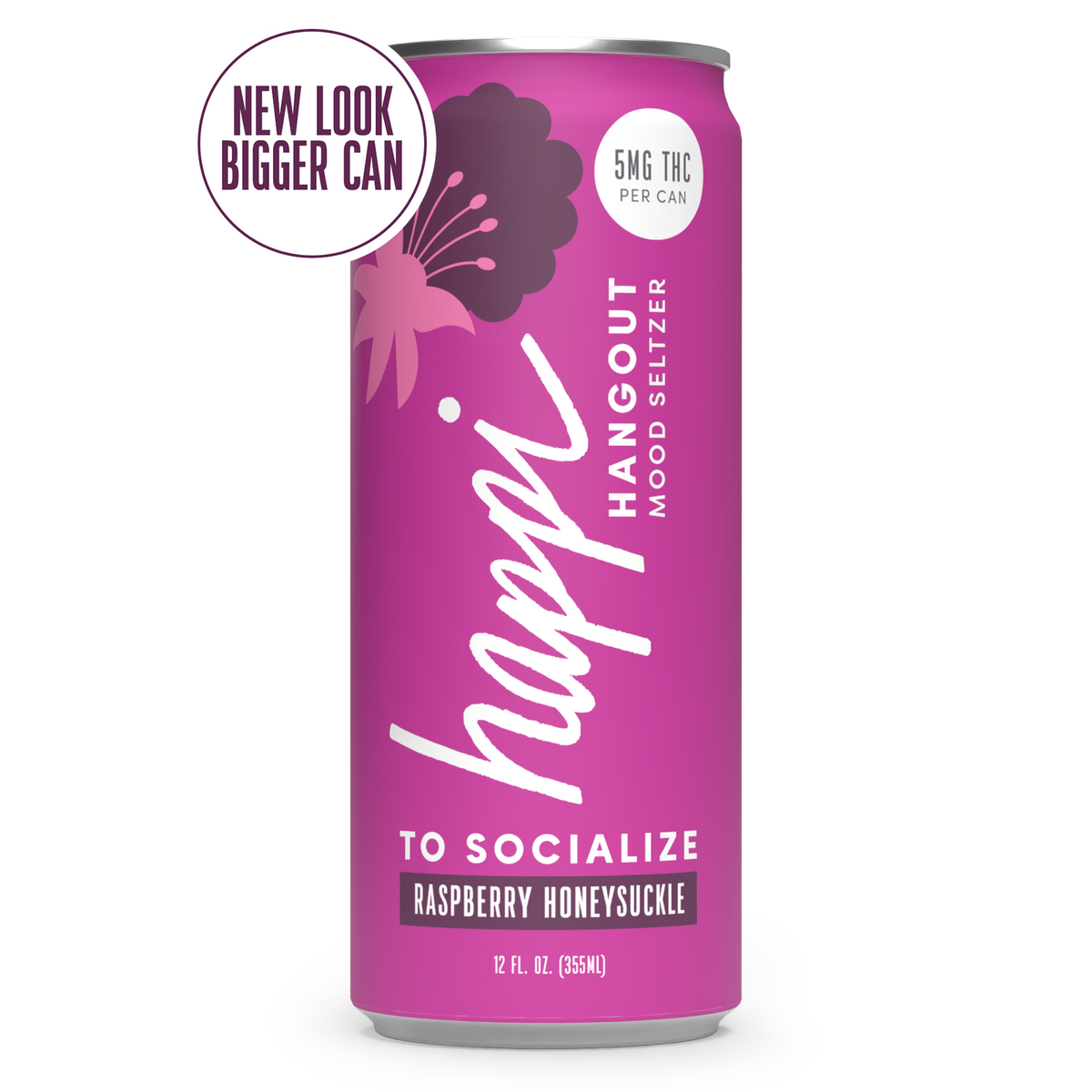 Raspberry Honeysuckle THC Seltzer (5mg) | Social Sip | Happi